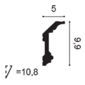 Потолочный плинтус под покраску Orac Decor Orac Luxxus C321 2000×50×99