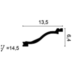 Потолочный плинтус под покраску гибкий Orac Decor Orac Luxxus C331F 2000×135×64