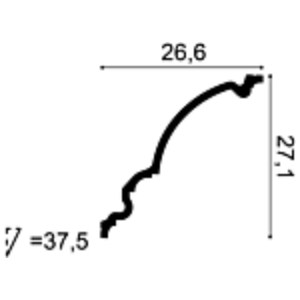 Потолочный плинтус под покраску Orac Decor Orac Luxxus C336 2000×266×271