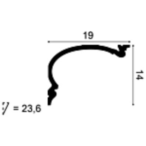 Потолочный плинтус под покраску Orac Decor Heritage L C342 2000×190×140