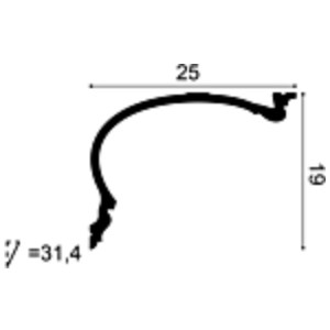 Потолочный плинтус под покраску Orac Decor Heritage XL C343 2000×250×190