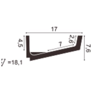 Потолочный плинтус под покраску Orac Decor Modern Flat C352 с подсветкой 2000×171×76