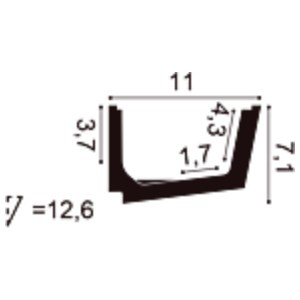 Потолочный плинтус под покраску Orac Decor Modern Straight C357 с подсветкой 2000×110×71