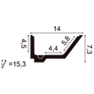 Потолочный плинтус под покраску Orac Decor Modern Rail C358 с подсветкой 2000×140×73