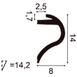 Потолочный плинтус под покраску Orac Decor Modern Wave C364 с подсветкой 2000×80×140