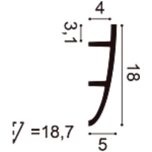 Потолочный плинтус под покраску Orac Decor Modern Antonio C374 с подсветкой 2000×50×180