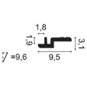 Потолочный плинтус под покраску Orac Decor Modern C394 2000×95×31