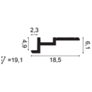 Потолочный плинтус под покраску Orac Decor Modern C396 с подсветкой 2000×61×185