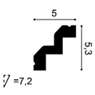 Потолочный плинтус под покраску Orac Decor Orac Luxxus C602 2000×50×53