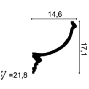 Потолочный плинтус под покраску Orac Decor New Classic C900 с подсветкой 2000×146×171