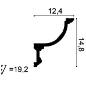 Потолочный плинтус под покраску Orac Decor Orac Luxxus C901 с подсветкой 2000×124×148