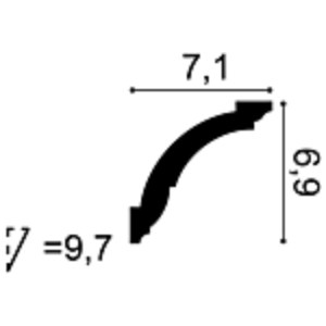 Потолочный плинтус под покраску Orac Decor Orac Axxent CX100 2000×71×69