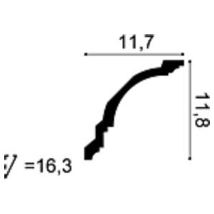 Потолочный плинтус под покраску Orac Decor Orac Axxent CX107 2000×117×118