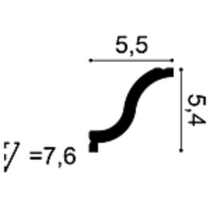 Потолочный плинтус под покраску Orac Decor Orac Axxent CX108 2000×55×54