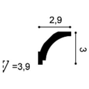 Потолочный плинтус под покраску Orac Decor Orac Axxent CX115 2000×29×30