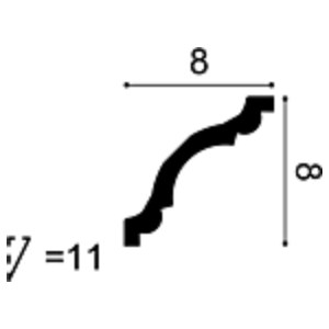 Потолочный плинтус под покраску гибкий Orac Decor Select CX123F 2000×80×80