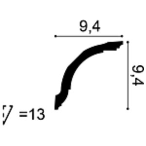 Потолочный плинтус под покраску Orac Decor Orac Axxent CX127 2000×94×94