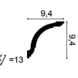Потолочный плинтус под покраску Orac Decor Orac Axxent CX128 2000×94×94