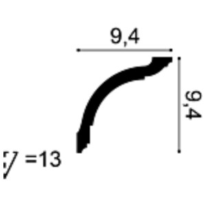 Потолочный плинтус под покраску Orac Decor Orac Axxent CX129 2000×94×94