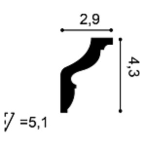 Потолочный плинтус под покраску Orac Decor Orac Axxent CX148 2000×29×43