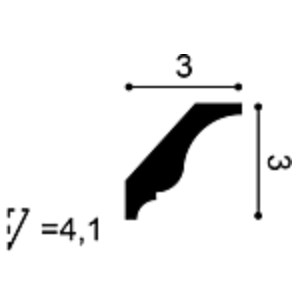 Потолочный плинтус под покраску Orac Decor Orac Axxent CX154 2000×30×30