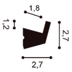 Потолочный плинтус под покраску Orac Decor Select CX189 с подсветкой 2000×27×27