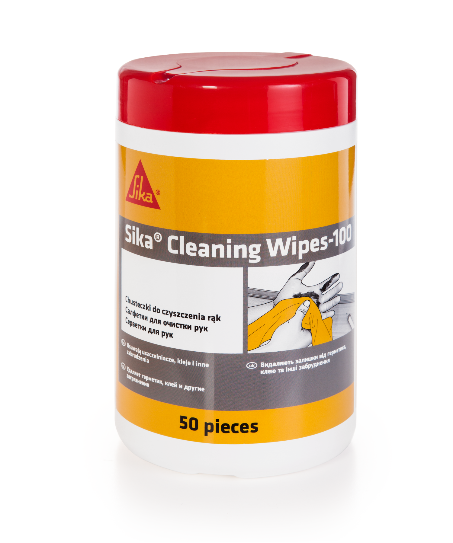 Двухсторонние очищающие салфетки Sika Cleaning Wipes 100, 50 салфеток