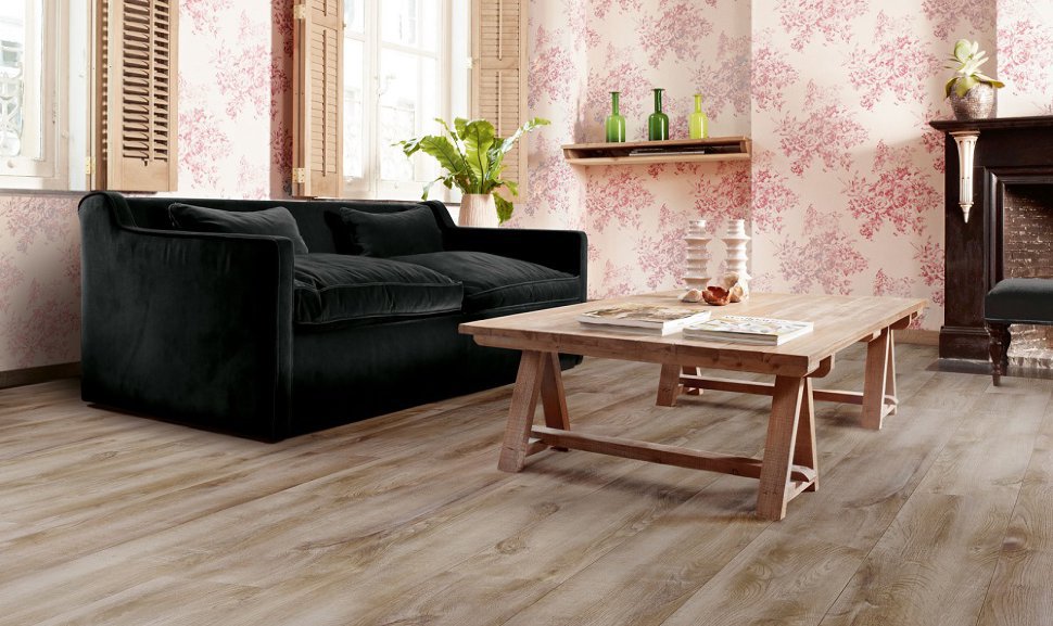 Ламинат Vitality Jumbo Дуб Замковый Старый 703 фото в интерьере