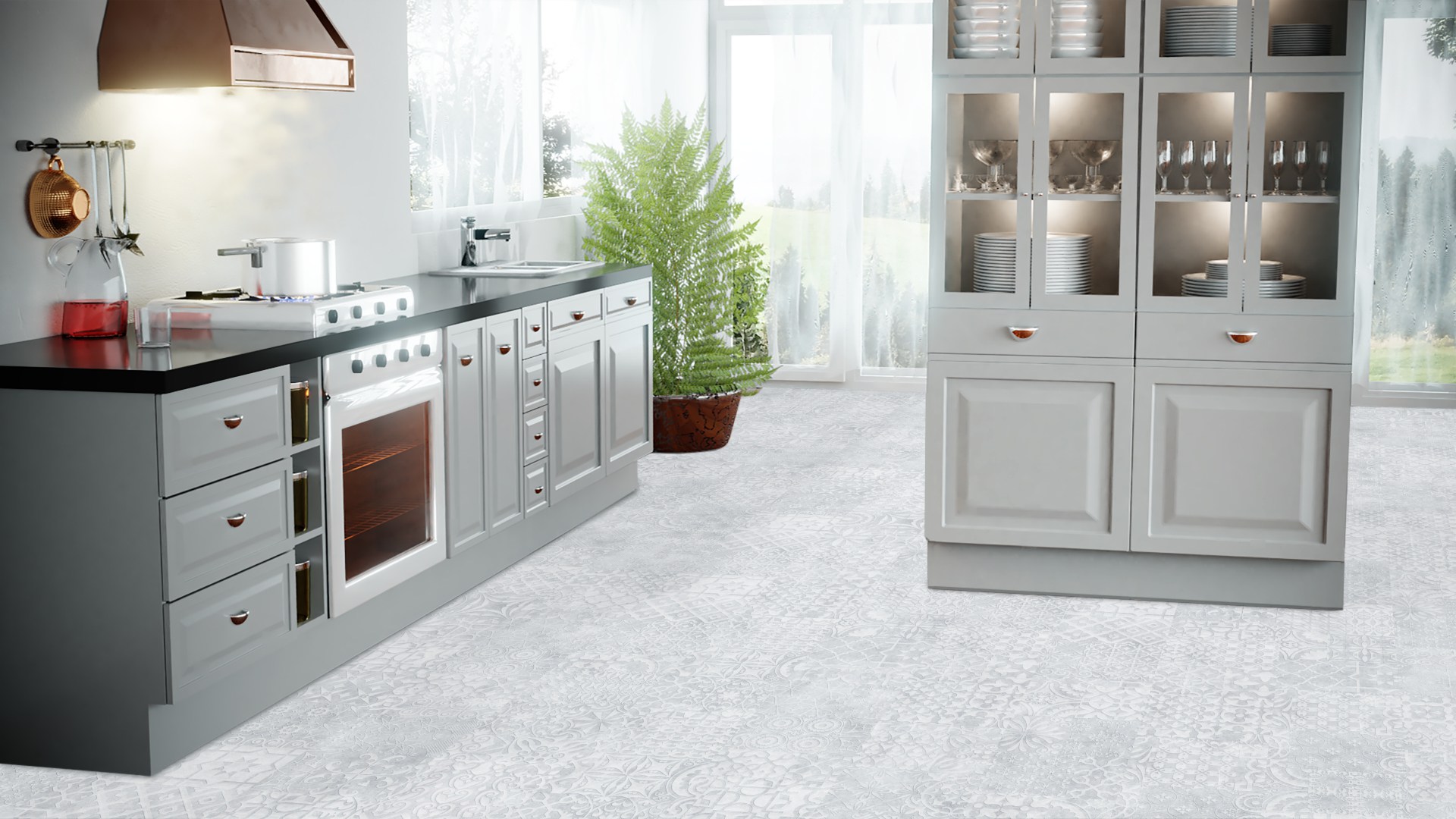 Ламинат Falquon Quadraic Relief White Q006 810×400×8 фото в интерьере