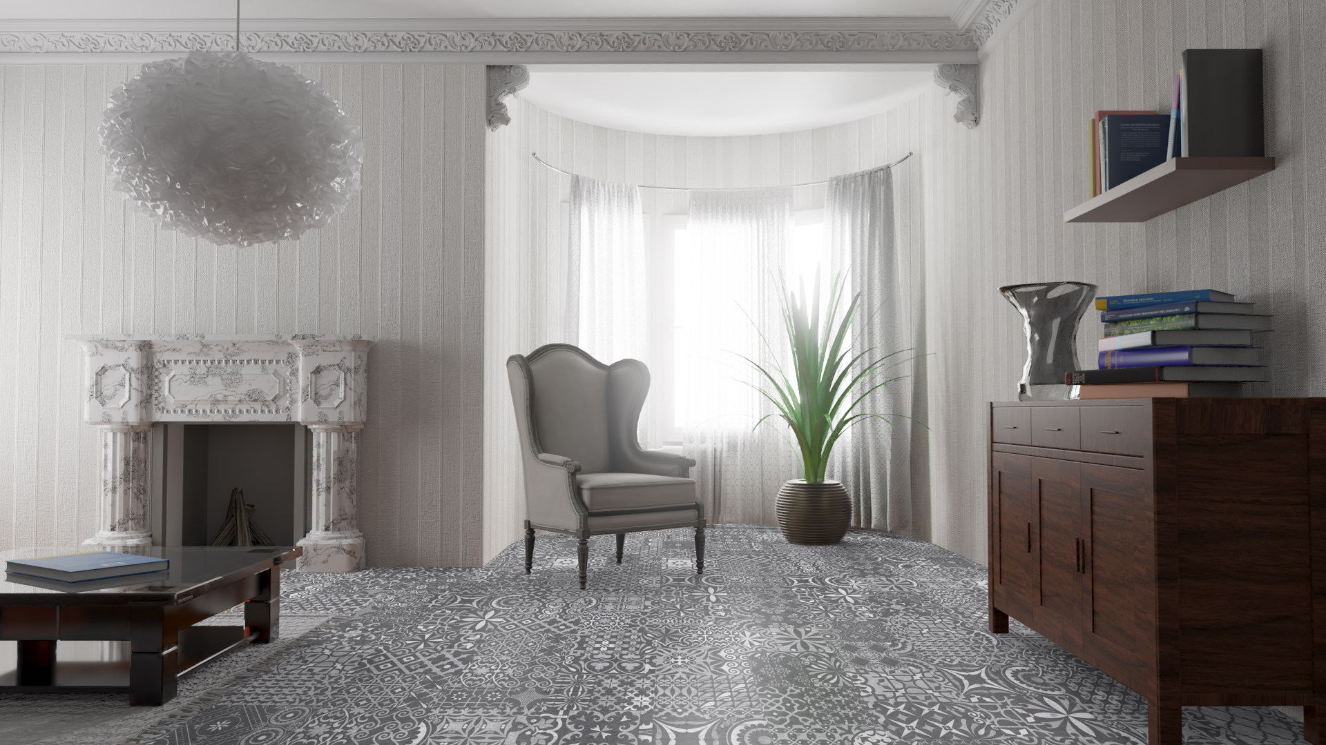 Ламинат Falquon Quadraic Palazzo Q004 810×400×8 фото в интерьере