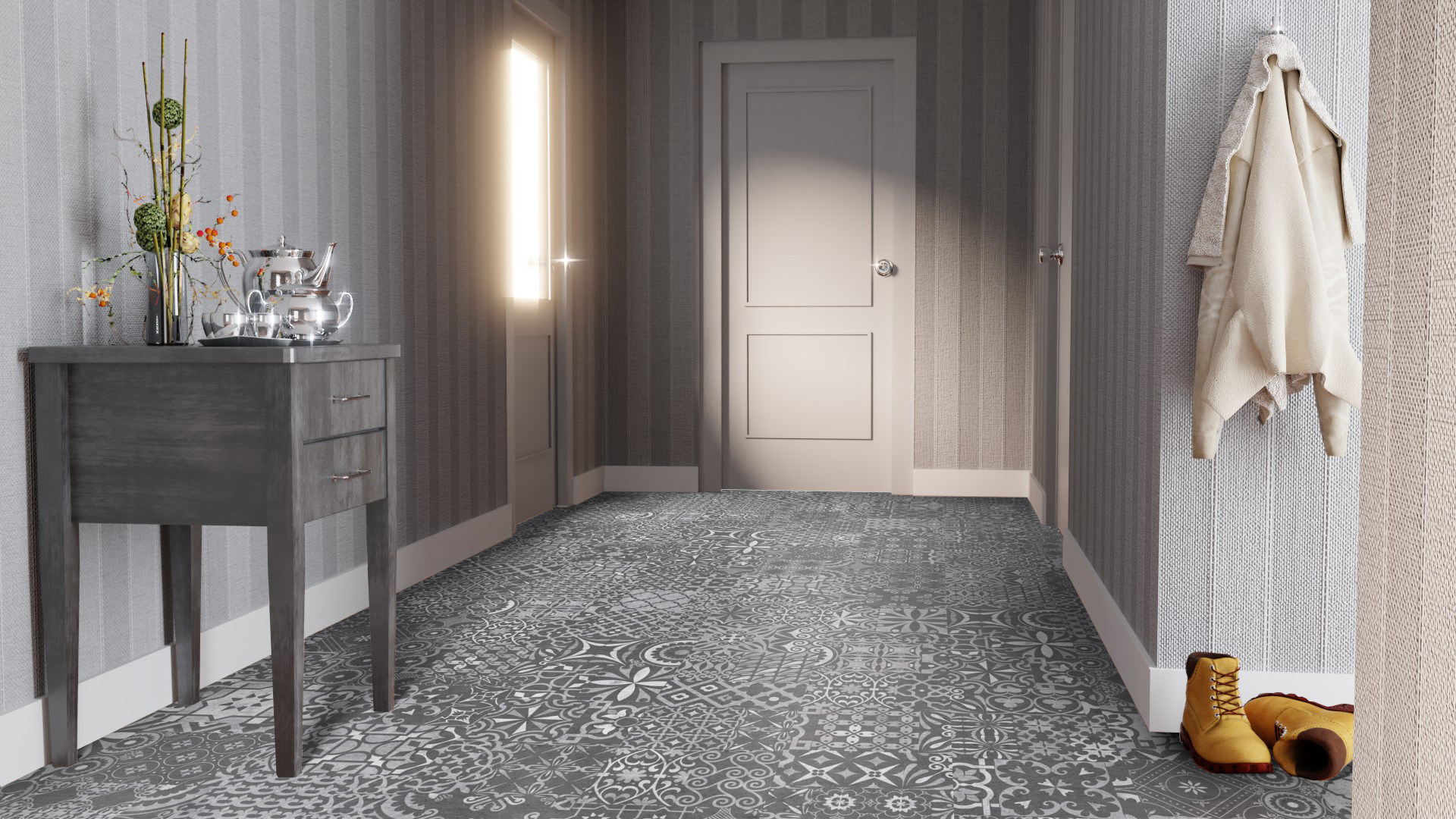 Ламинат Falquon Quadraic Palazzo Q004 810×400×8 фото в интерьере