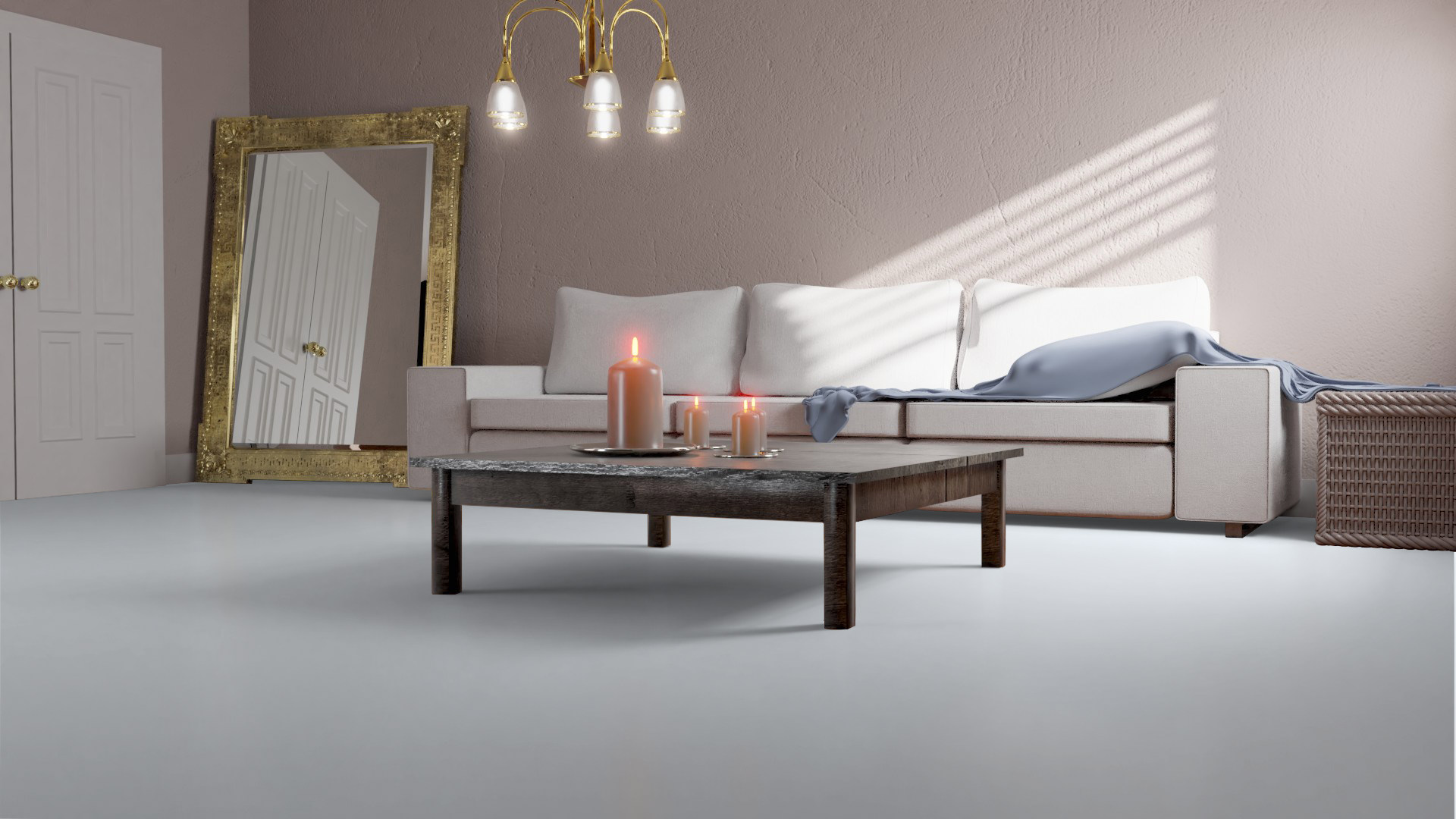 Ламинат Falquon Quadro White D2935 матовый 610×610×8 фото в интерьере