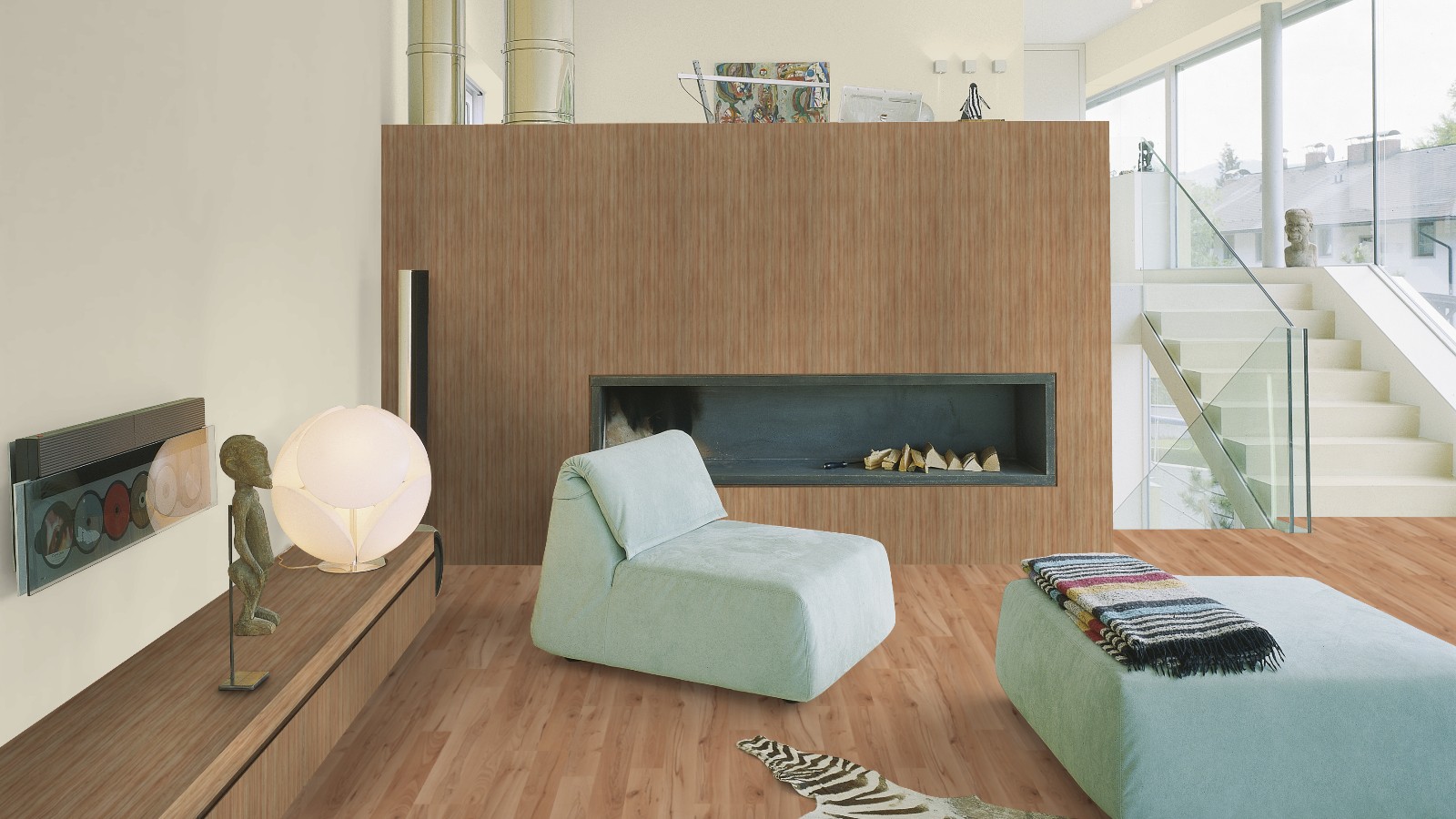 Ламинат Kaindl Classic Touch Стандартная доска Бук Серина 32535 фото в интерьере