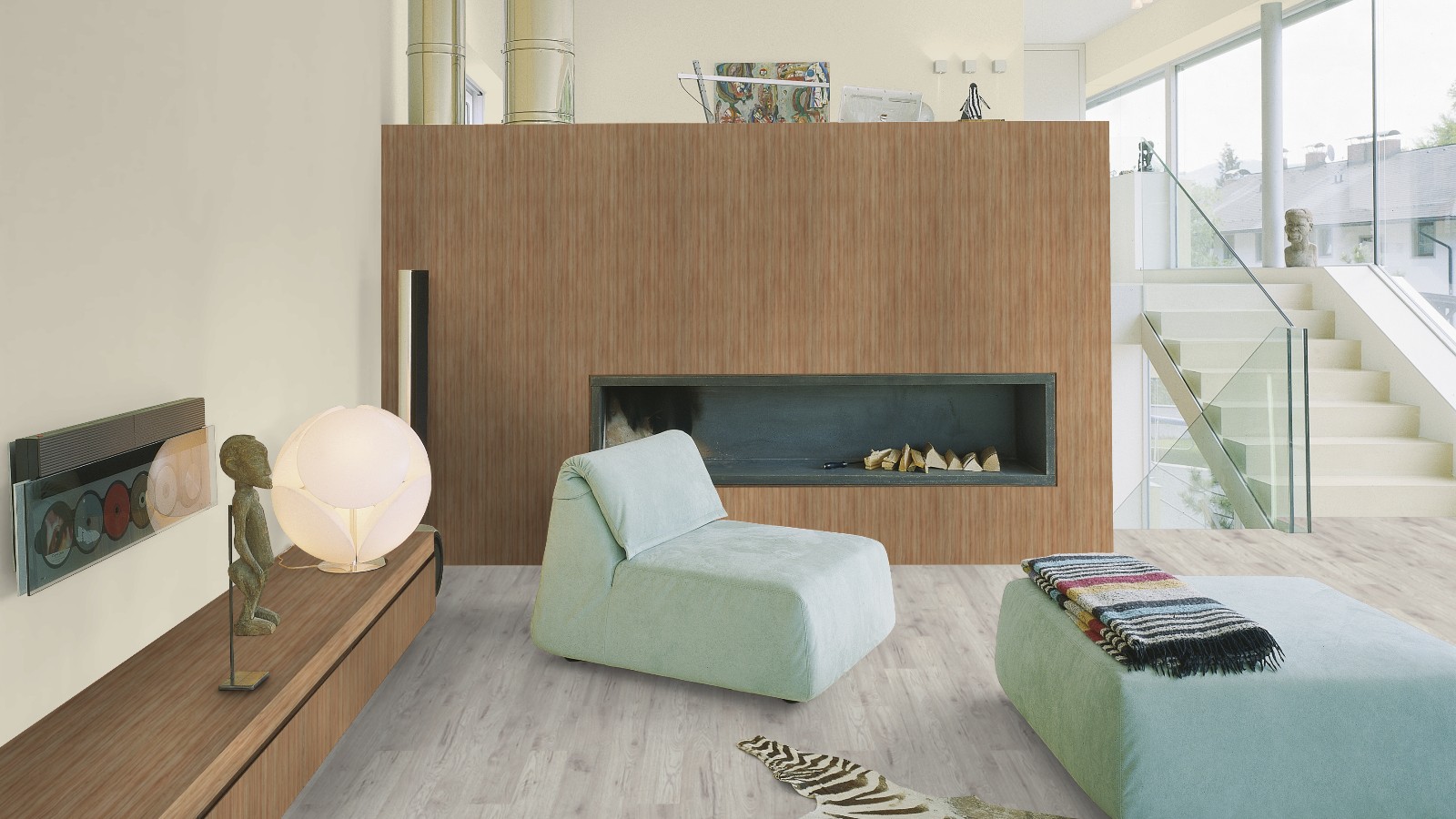 Ламинат Kaindl Natural Touch Премиум доска 33 Хикори Фресно 34142 фото в интерьере