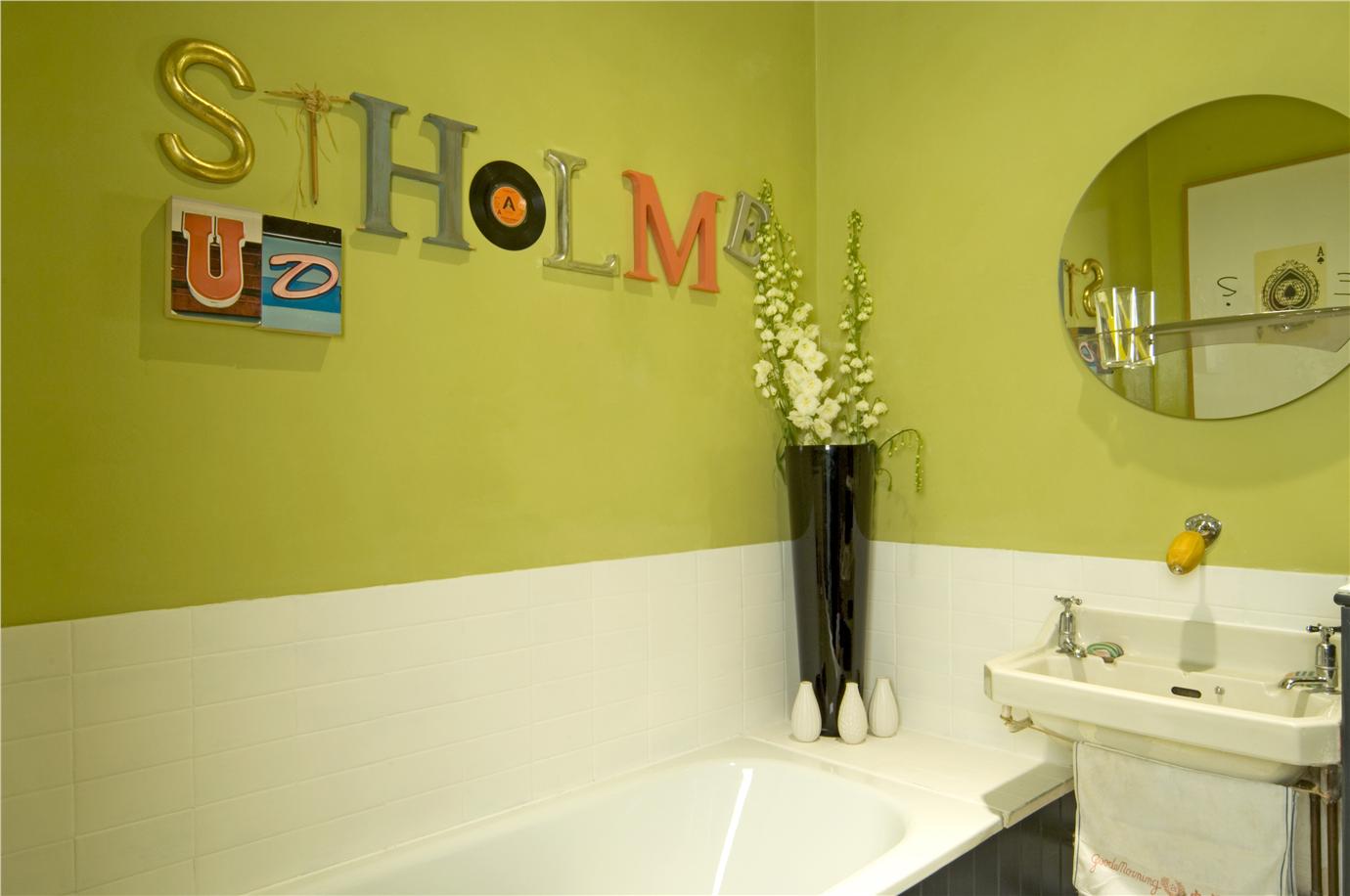 Краска Farrow & Ball цвет Churlish Green 251 Estate Emulsion 0,1 л фото в интерьере