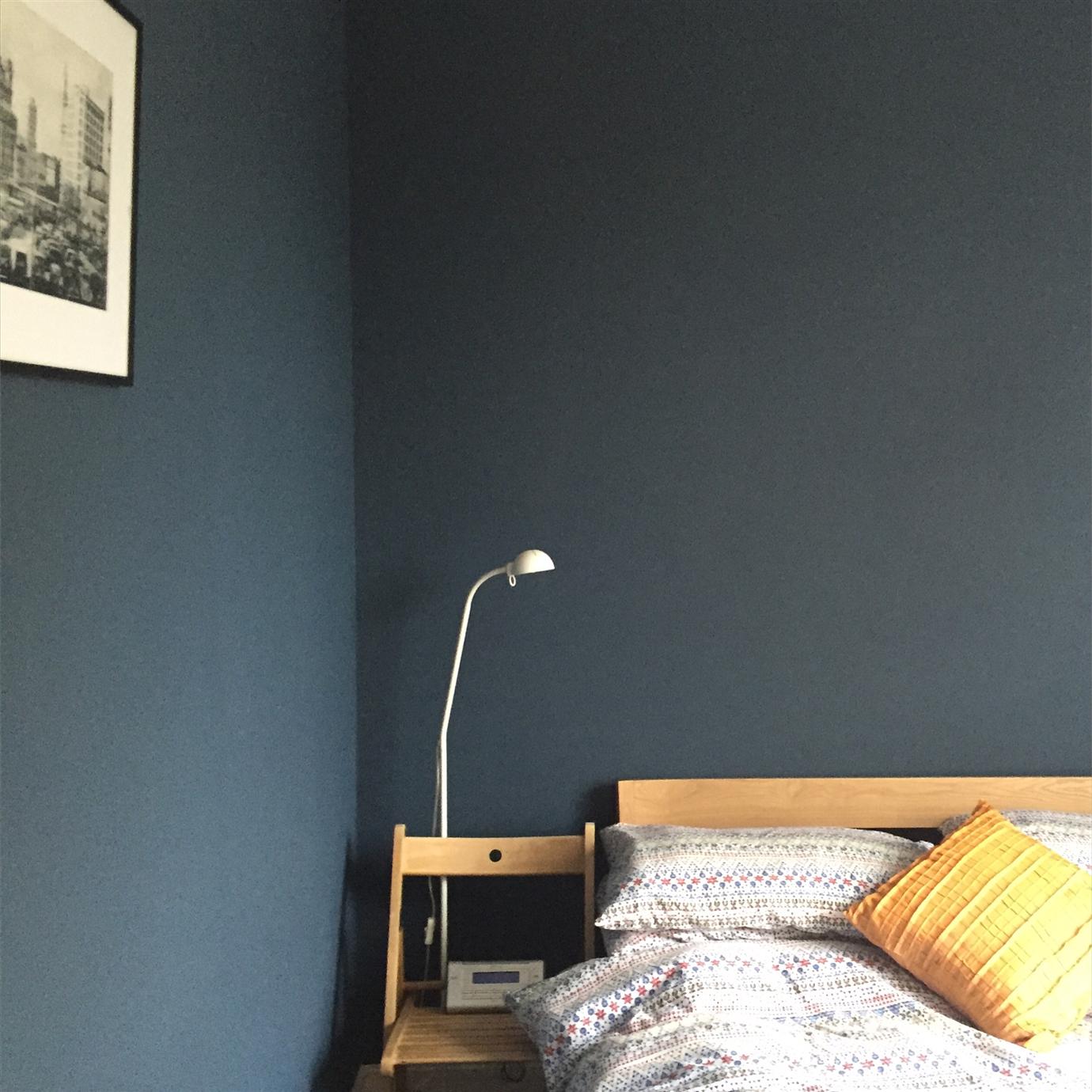 Краска Farrow & Ball цвет Stiffkey Blue 281 Estate Emulsion 0,1 л фото в интерьере Краска Farrow & Ball цвет Stiffkey Blue 281 Estate Emulsion 0,1 л фото в интерьере