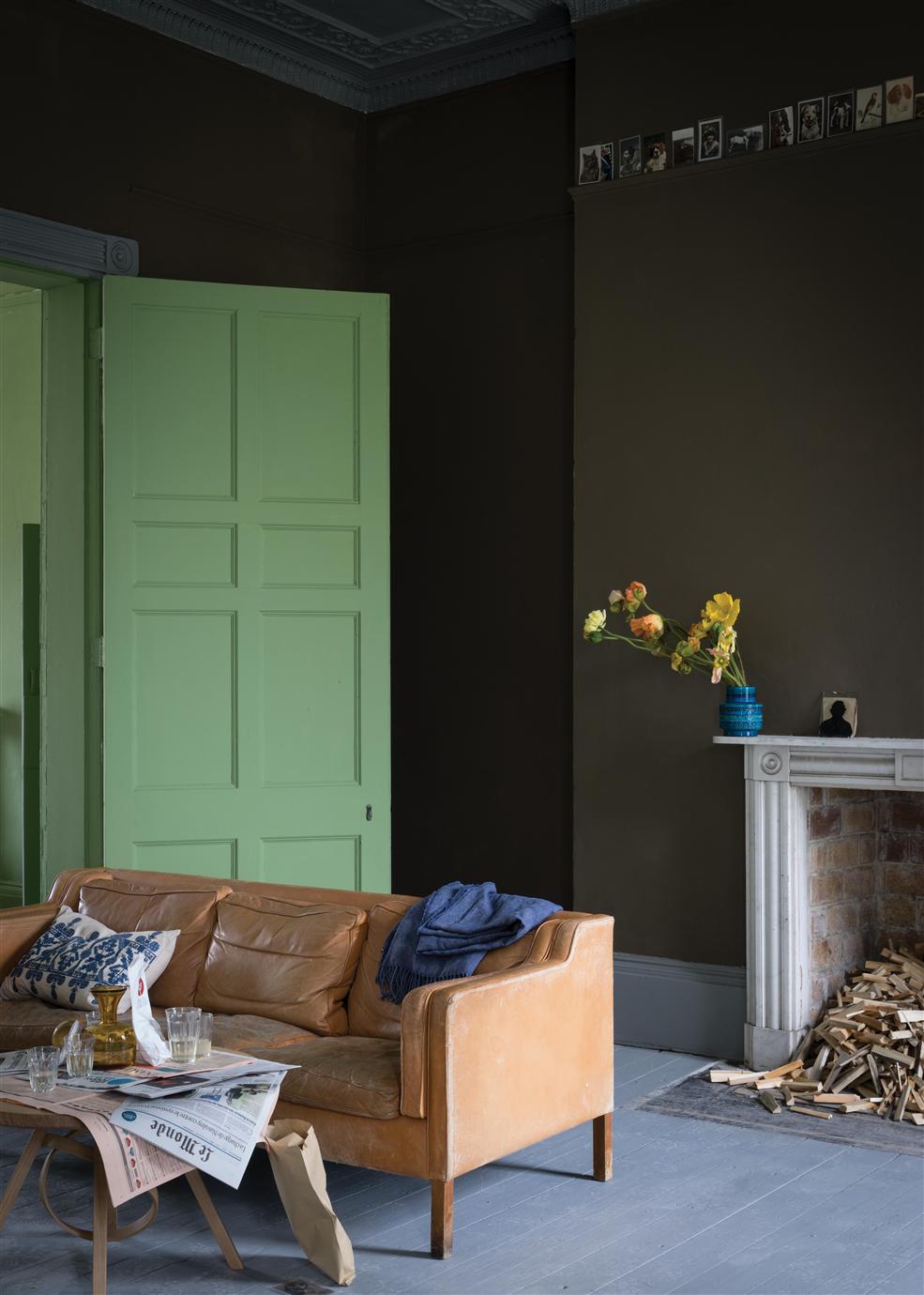 Краска Farrow & Ball цвет Yeabridge Green 287 Dead Flat 0,75 л фото в интерьере Краска Farrow & Ball цвет Yeabridge Green 287 Dead Flat 0,75 л фото в интерьере