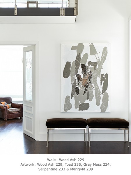 Краска Little Greene цвет Grey Moss 234 Absolute Matt 0,06 л фото в интерьере