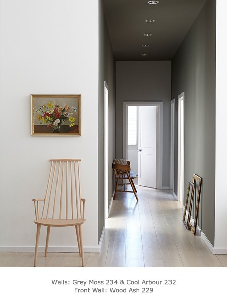 Краска Little Greene цвет Grey Moss 234 Absolute Matt 0,06 л фото в интерьере