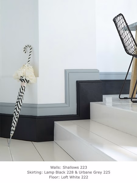 Краска Little Greene цвет Loft White 222 Absolute Matt 0,25 л фото в интерьере