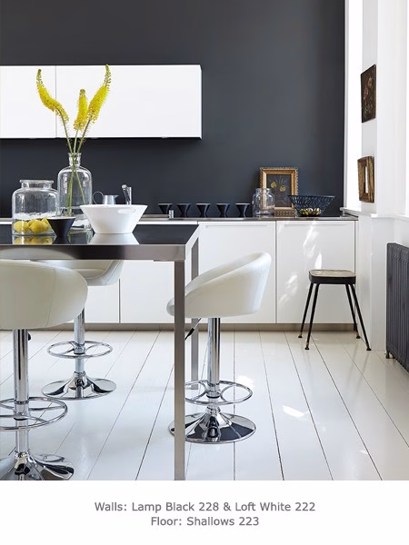 Краска Little Greene цвет Loft White 222 Absolute Matt 0,25 л фото в интерьере
