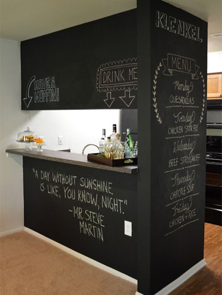 Краска с эффектом школьной доски Rust-Oleum Chalk Board Черная 206540 фото в интерьере
