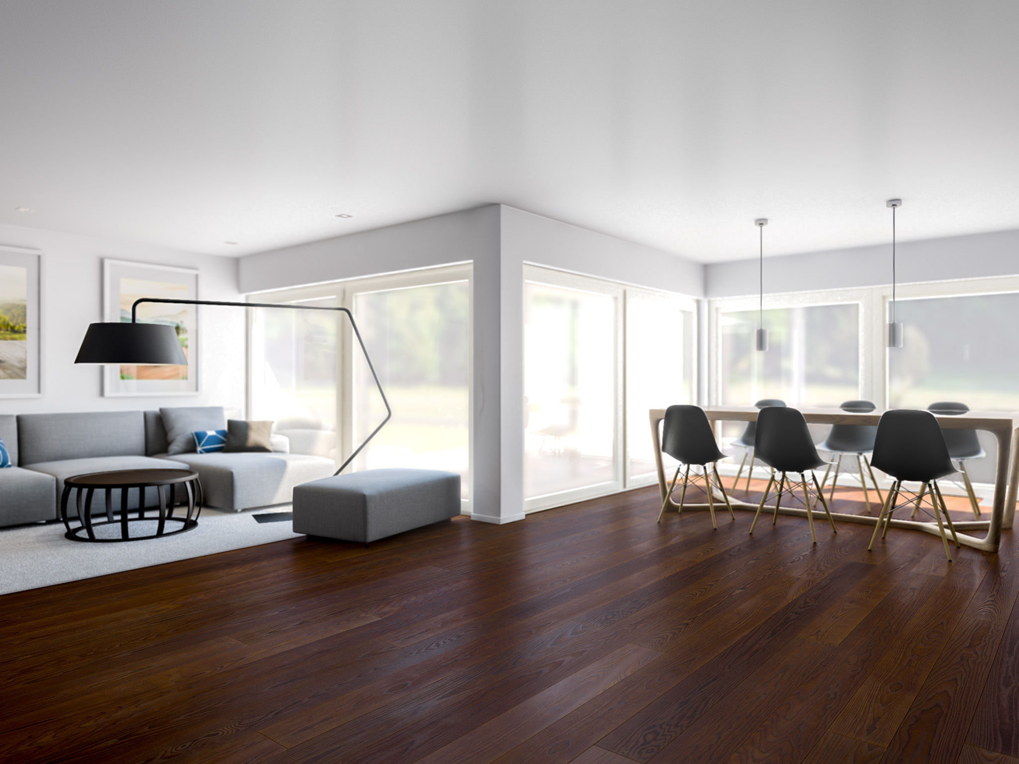 Паркетная доска Admonter Ясень Dark basic масло LH610 10 2000x188x15 фото в интерьере