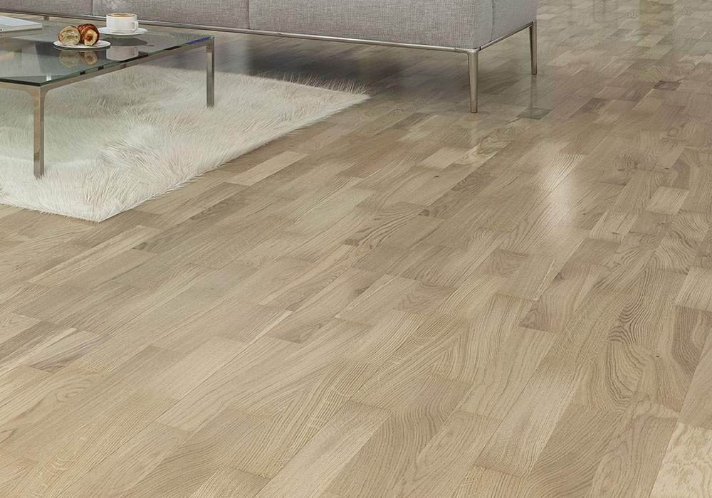 Паркетная доска Barlinek Decor дуб Bianco Molti 2200×207×14 фото в интерьере