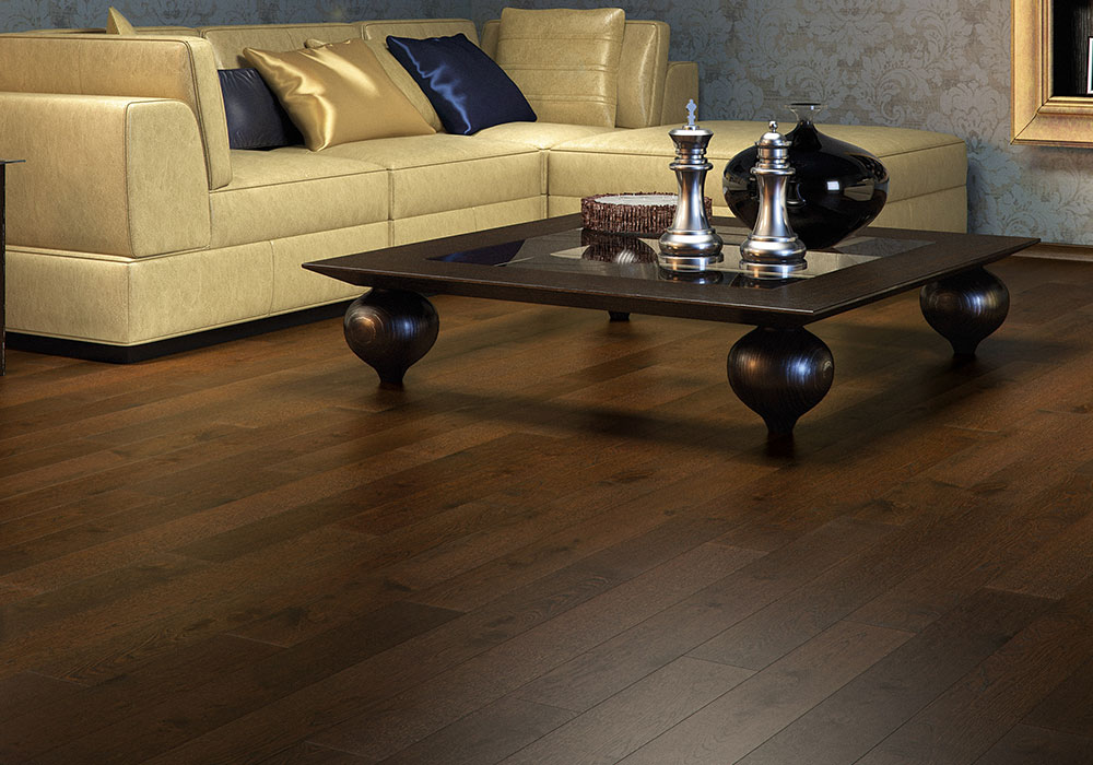 Паркетная доска Barlinek Pure дуб Espresso Piccolo 1092×130×14 фото в интерьере