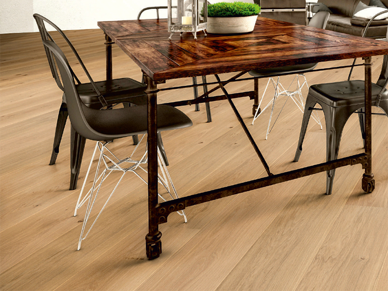 Паркетная доска Hain Ambient Oak Rawoptic 2200×195×15 фото в интерьере