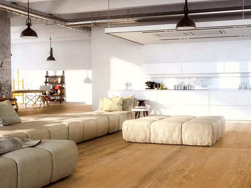 Паркетная доска Hain Ambient Oak Natural 2200×195×15 фото в интерьере