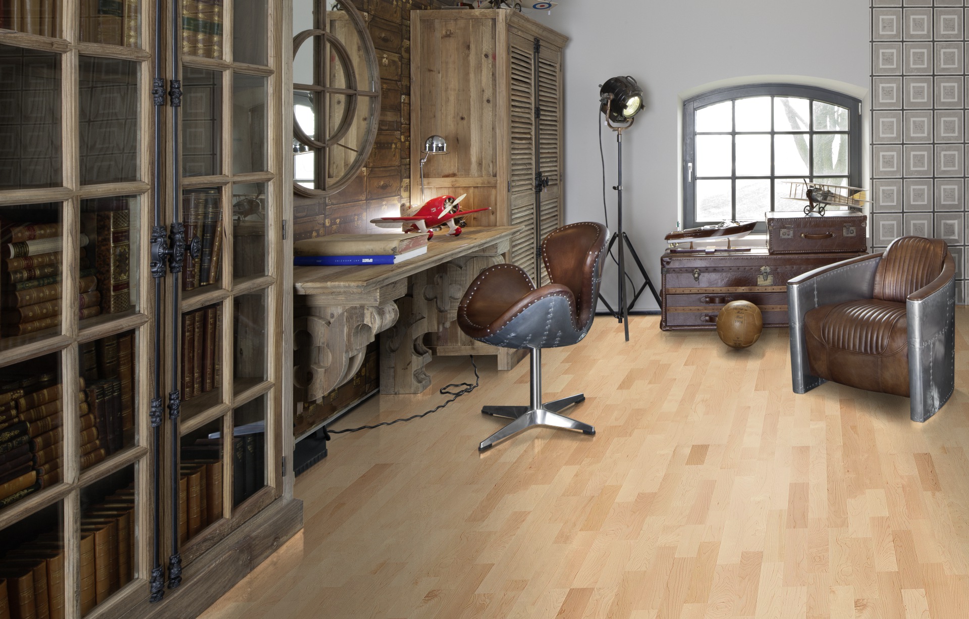 Паркетная доска Kahrs Американская Клен канадский Торонто Toronto 153N15AP50KW240 Calm 2423×200×15 фото в интерьере