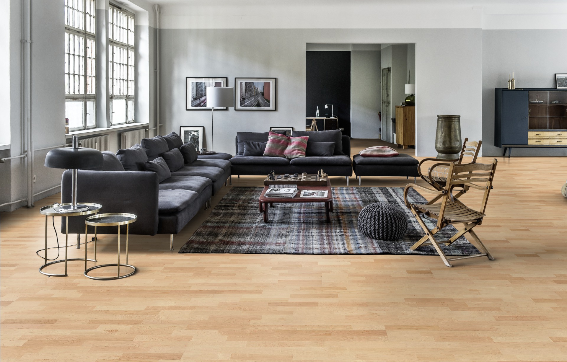 Паркетная доска Kahrs Американская Клен канадский Торонто Toronto 153N15AP50KW240 Calm 2423×200×15 фото в интерьере