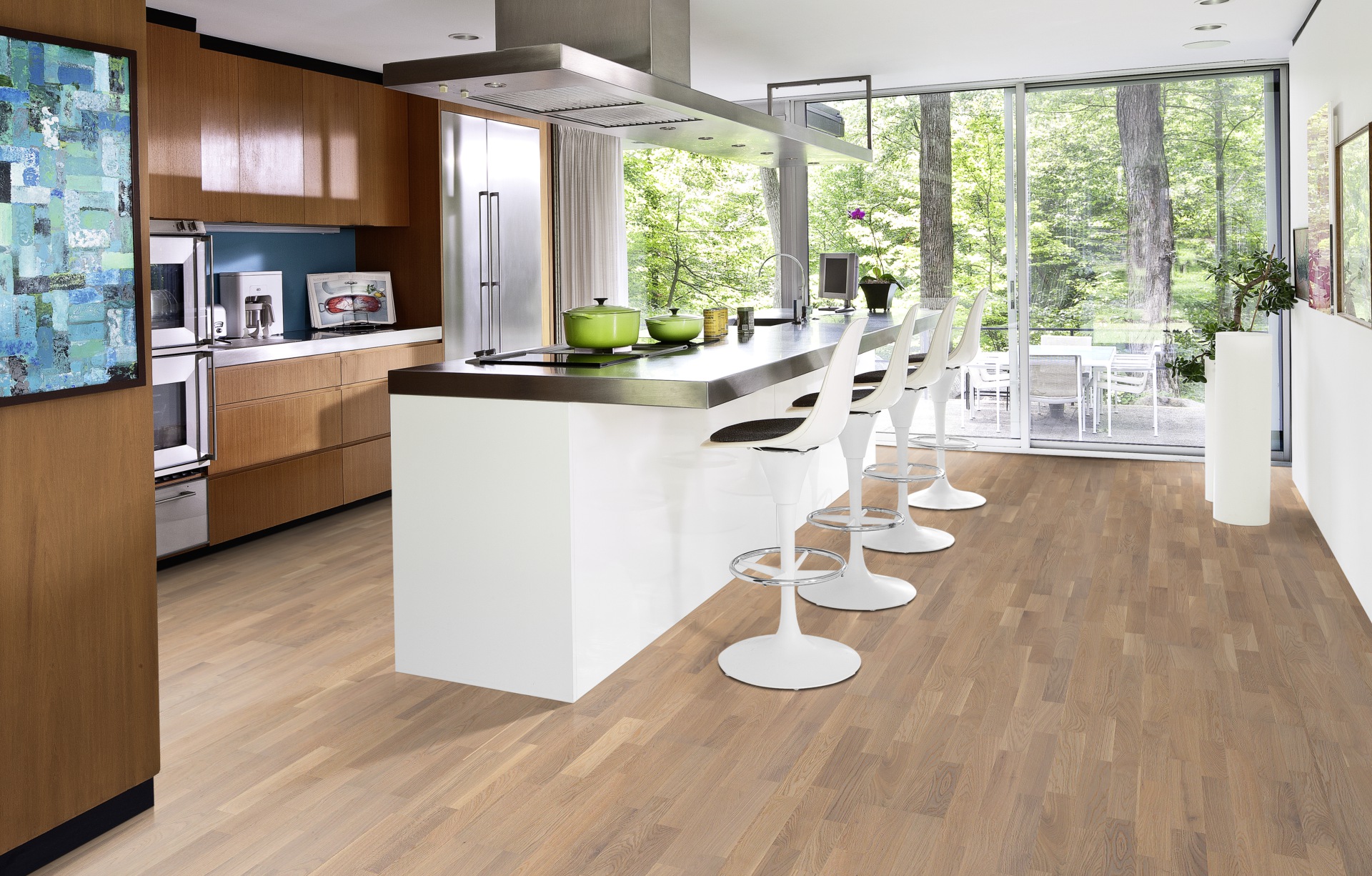 Паркетная доска Kahrs Трес Дуб Абетон Abetone 133NABEK1VKW240 Variation 2423×200×13 фото в интерьере